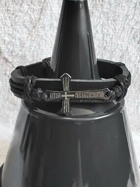 BNWOT 3/$25 Florence Scovel 8" Gothic Cross Leather Bracelet Fashion Jewelry!!